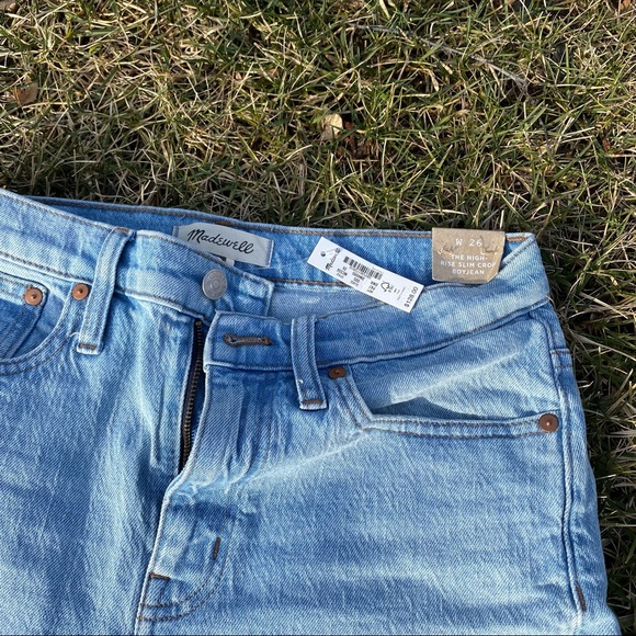 NWT Madewell High Rise Slim Crop Boyjean Dumas Ripped Wash sz 26 - Picture 2 of 10